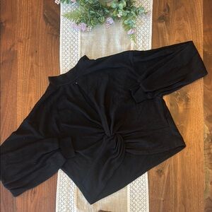 Adorable Black Knotted Sweater Top